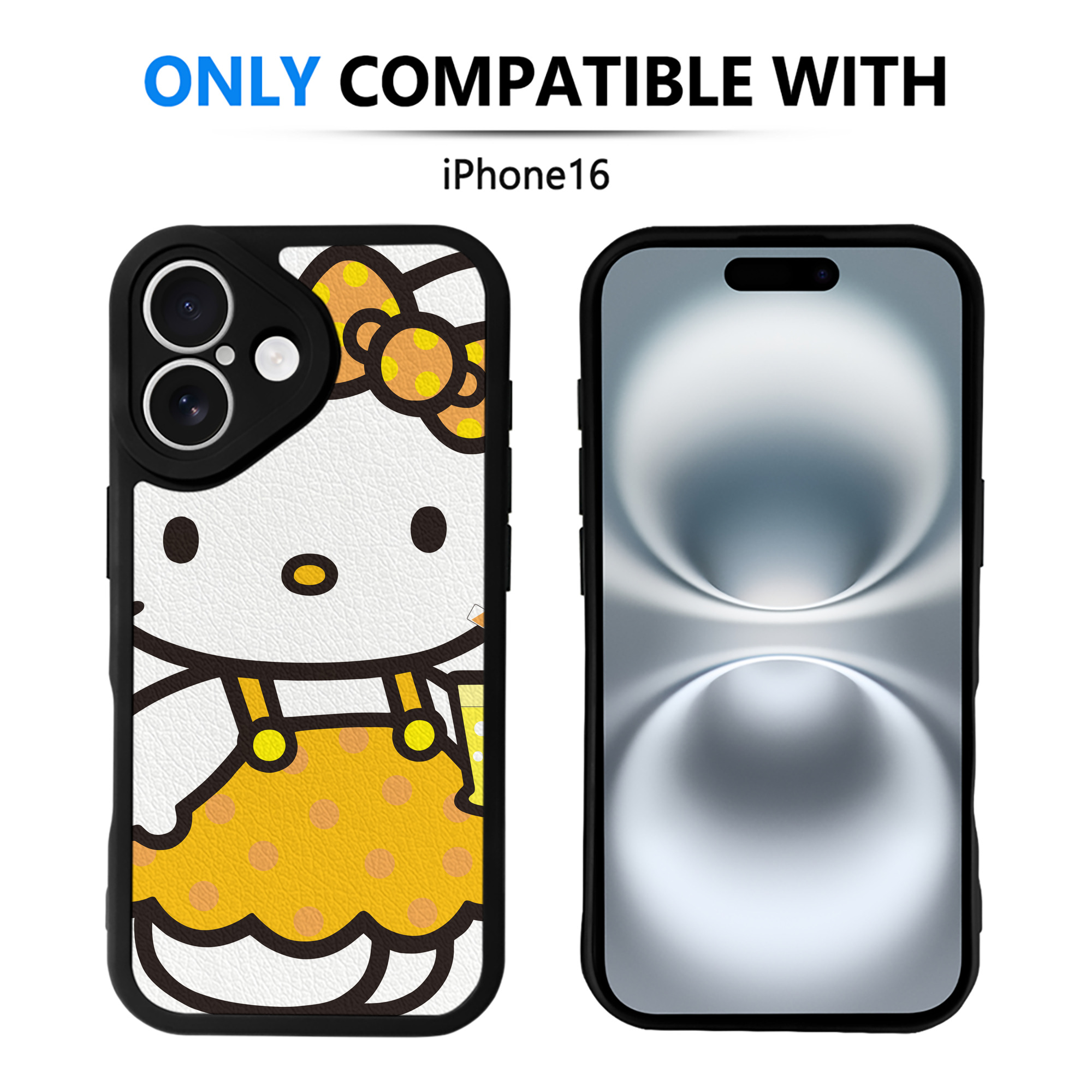 （画像用） Hello Kitty ハローキティ 【iPhone 16シリーズ対応】シリコンスマホケース（レザー調） 材質：シリコン